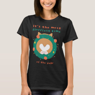 Corgi Stuck In A Christmas Wreath T-Shirt