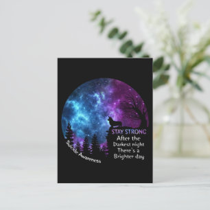 Corgi Suicide Awareness Stay Strong Darkest Night  Postcard
