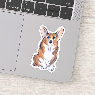Corgi sumie watercolor painting