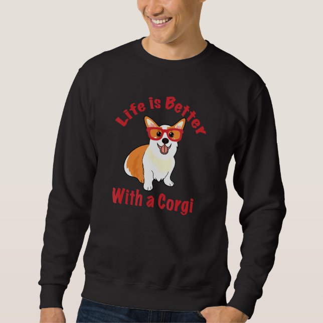 Corgi Sunglasses Sweatshirt (Front)