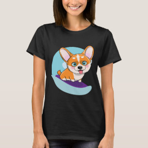 Corgi Surfing Funny Pembroke Welsh Dog T-Shirt