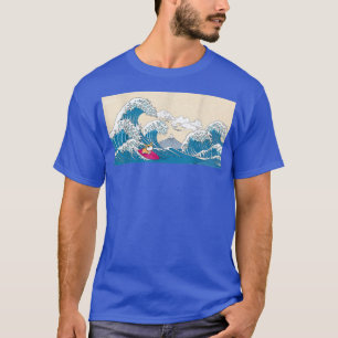 Corgi Surfing Great Wave Off Kanagawa Surfer Dog  T-Shirt