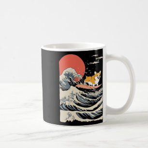 Corgi Surfing Japanese Wave _3 Coffee Mug