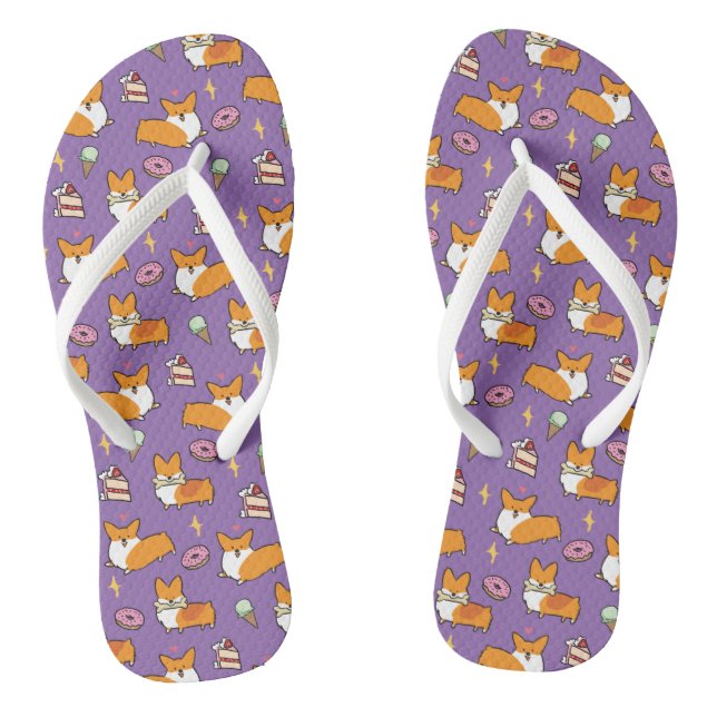 Corgi Sweet Treats Flip Flops (Footbed)