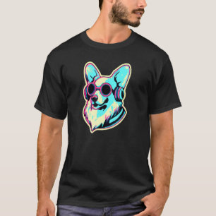 Corgi Synthwave Dog Cute Welsh Men Women Kids T-Shirt