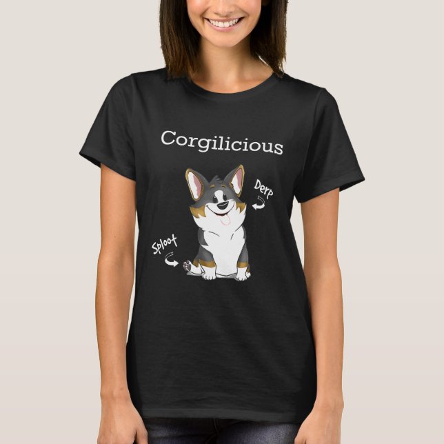 Corgi T Derp Sploot T-Shirt (Front)