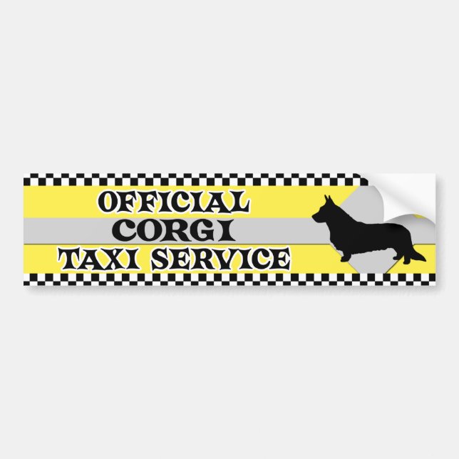 Corgi Taxi Service Bumper Sticker (Cardigan) (Front)