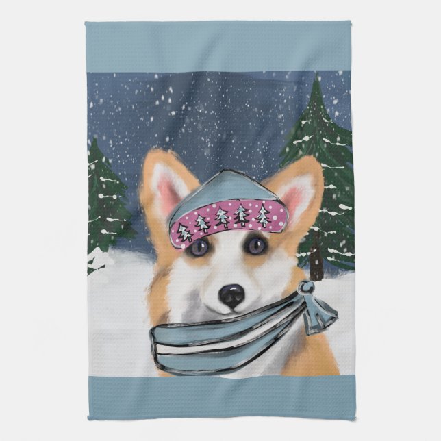CORGI     TEA TOWEL (Vertical)