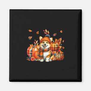 Corgi Thanksgiving Leopard Pumpkins Fall Leaves Lo Magnet