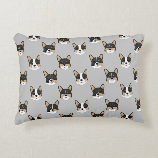 Corgi tile decorative cushion (Front)