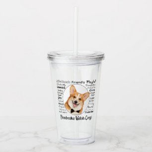 Corgi Traits Acrylic Tumbler