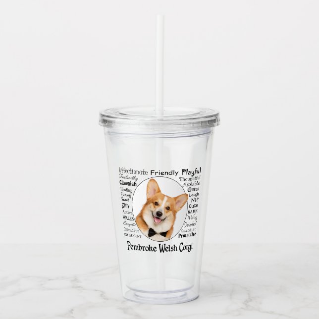 Corgi Traits Acrylic Tumbler (Front)