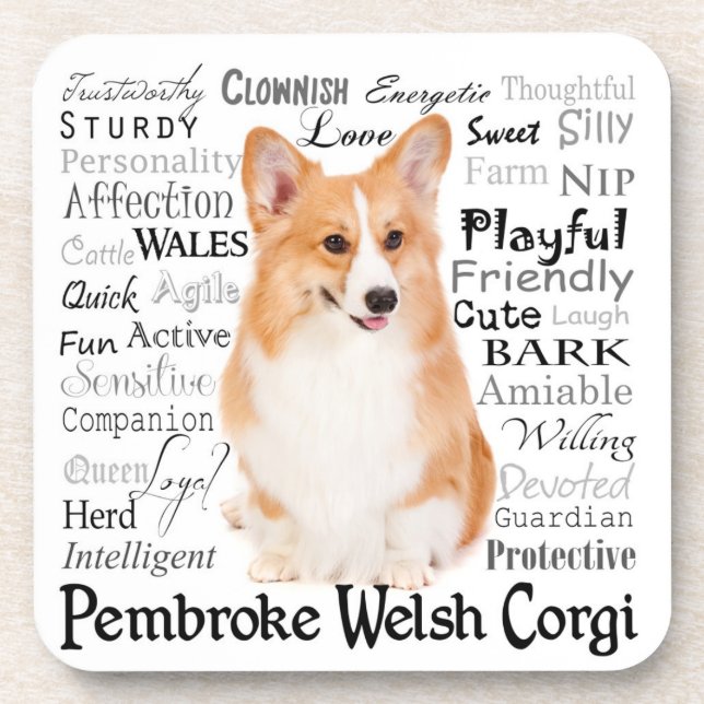 Corgi Traits Coasters (Front)