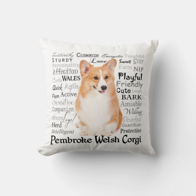 Corgi Traits Pillow (Front)