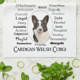 Corgi Traits Tea Towel