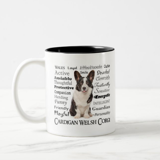 Corgi Traits Two-Tone Coffee Mug (Left)