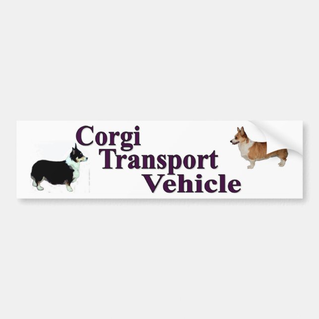 Corgi Transport Vehicle Bumper Sticker (Front)