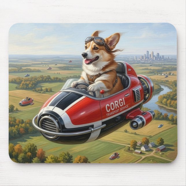 Corgi Transporter Mouse Pad (Front)