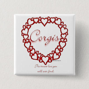 Corgi True Love 15 Cm Square Badge