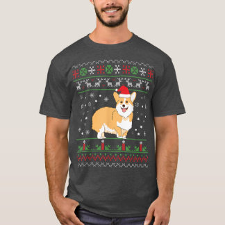 Corgi Ugly Christmas Pajama Tree Lights Xmas Corgm T-Shirt