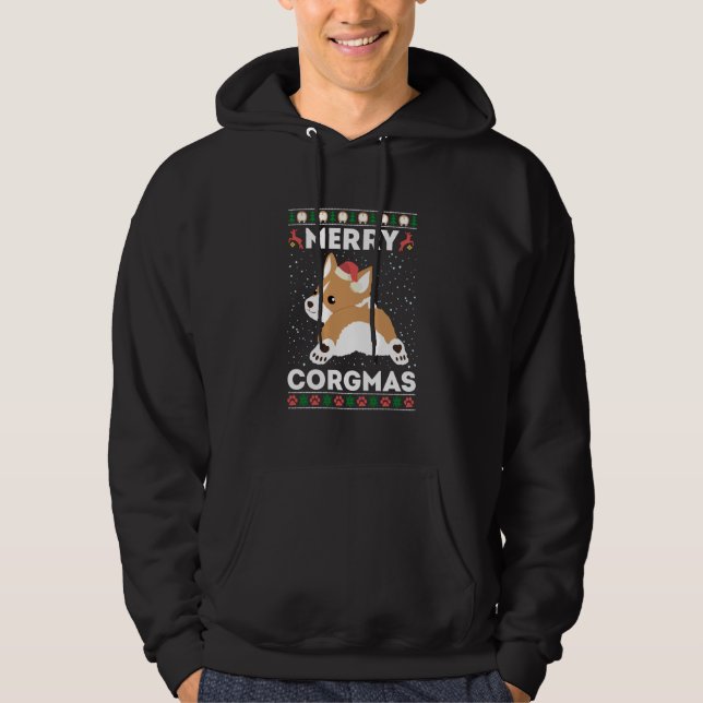 Corgi Ugly Christmas Sweater Style Merry Corgmas (Front)