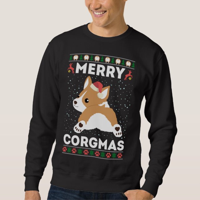 Corgi Ugly Christmas Sweater Style Merry Corgmas S (Front)