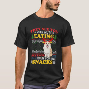 Corgi Ugly Christmas They See You're Eating Xmas T-Shirt