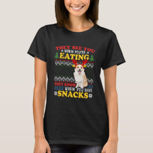 Corgi Ugly Christmas They See You're Eating Xmas T-Shirt
