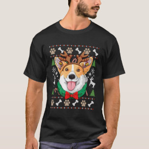 Corgi Ugly Reindeer Antlers Xmas Girls Kids Dog Fo T-Shirt