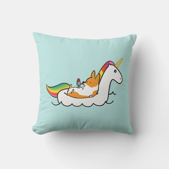 Corgi Unicorn Floatie Pillow (Front)