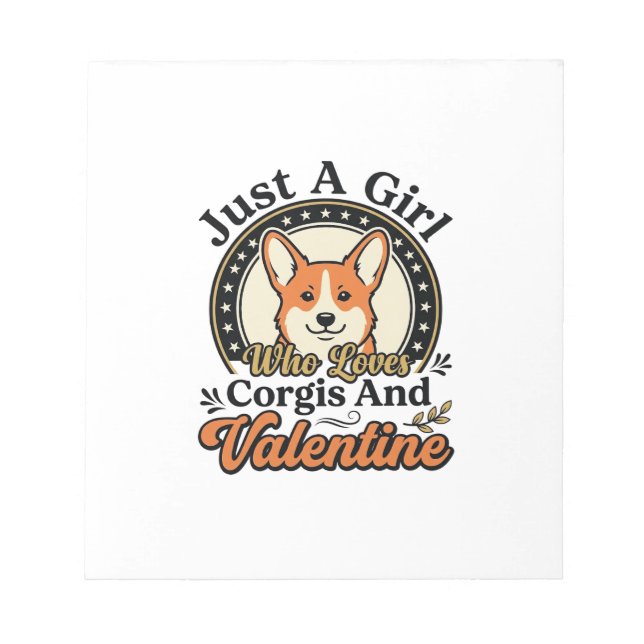 Corgi Valentine Design for Dog Lovers_1 Notepad (Front)