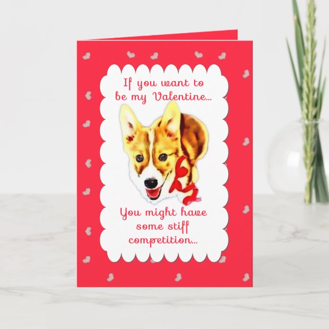 Corgi Valentine's Day Holiday Card (Front)