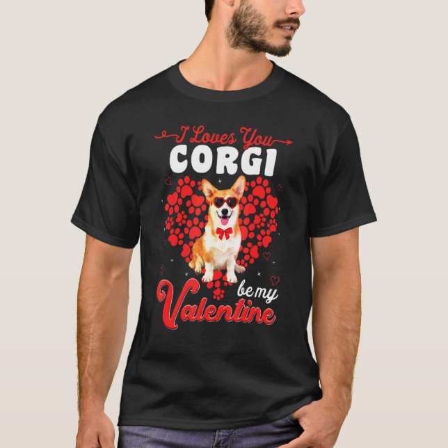 Corgi Valentines Day Tee Dog Valentine (Front)