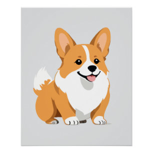 Corgi Vector Art Animal Modern Urban Graphic Pet Poster
