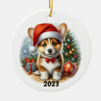  Corgi Watercolor Ornament Customisation Available