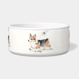 Corgi Watercolor – Whimsical Japanese Ink Dog Art