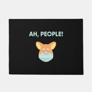 Corgi Wearing A Mask Doormat