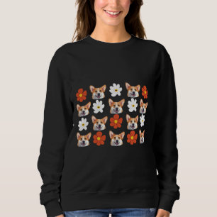 Corgi Welsh Dog Flower Cute Face Mask Sweatshirt