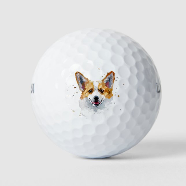  Corgi Welsh Pembroke Cute Corgi Dog  Golf Balls (Front)