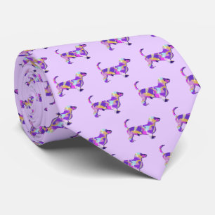 Corgi Welsh Pembroke Dog Silhouette Purple Lt Neck Tie