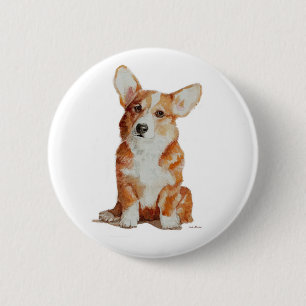 Corgi welsh puppy button