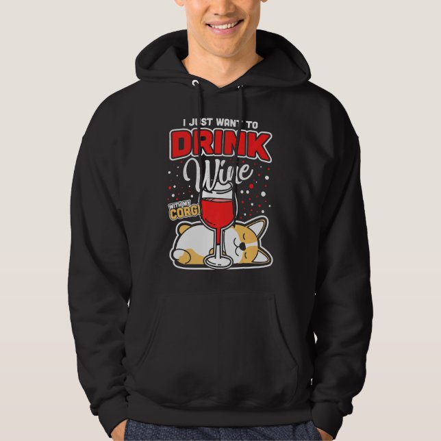 Corgi Wine Hoodie (Front)