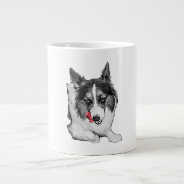 Corgi Wink in Red Large Coffee Mug (Front)