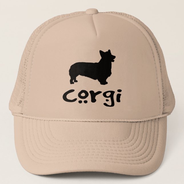 Corgi With Cool Text Trucker Hat (Front)