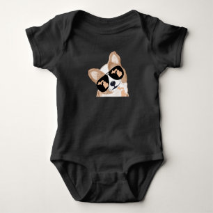 Corgi - with Michigan map outline in glasses! Baby Bodysuit