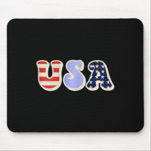 Corgi With Patriotic Usa Flag American Independenc Mouse Pad