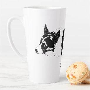 Corgi with Relaxed Gaze Latte Mug