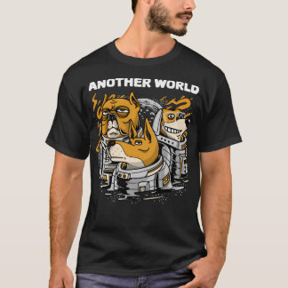 Corgi With Rocket In Space T-Shirt