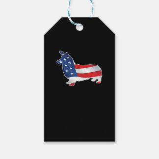 Corgi with Us Flag T-shirt Gift Tags