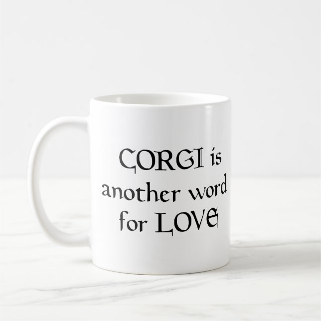 corgi word coffee mug (Left)